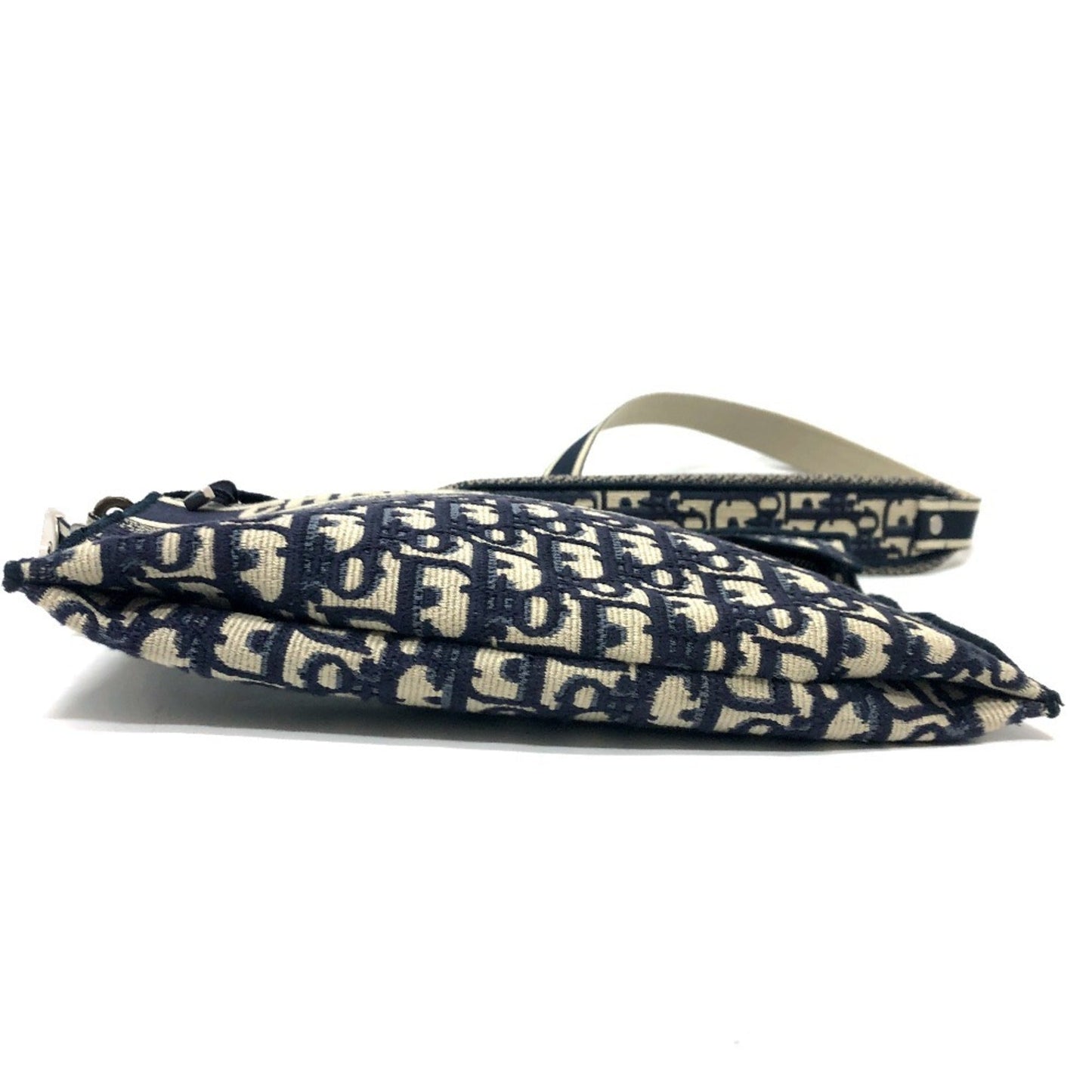 Christian Dior Navy Jacquard Shoulder Bag