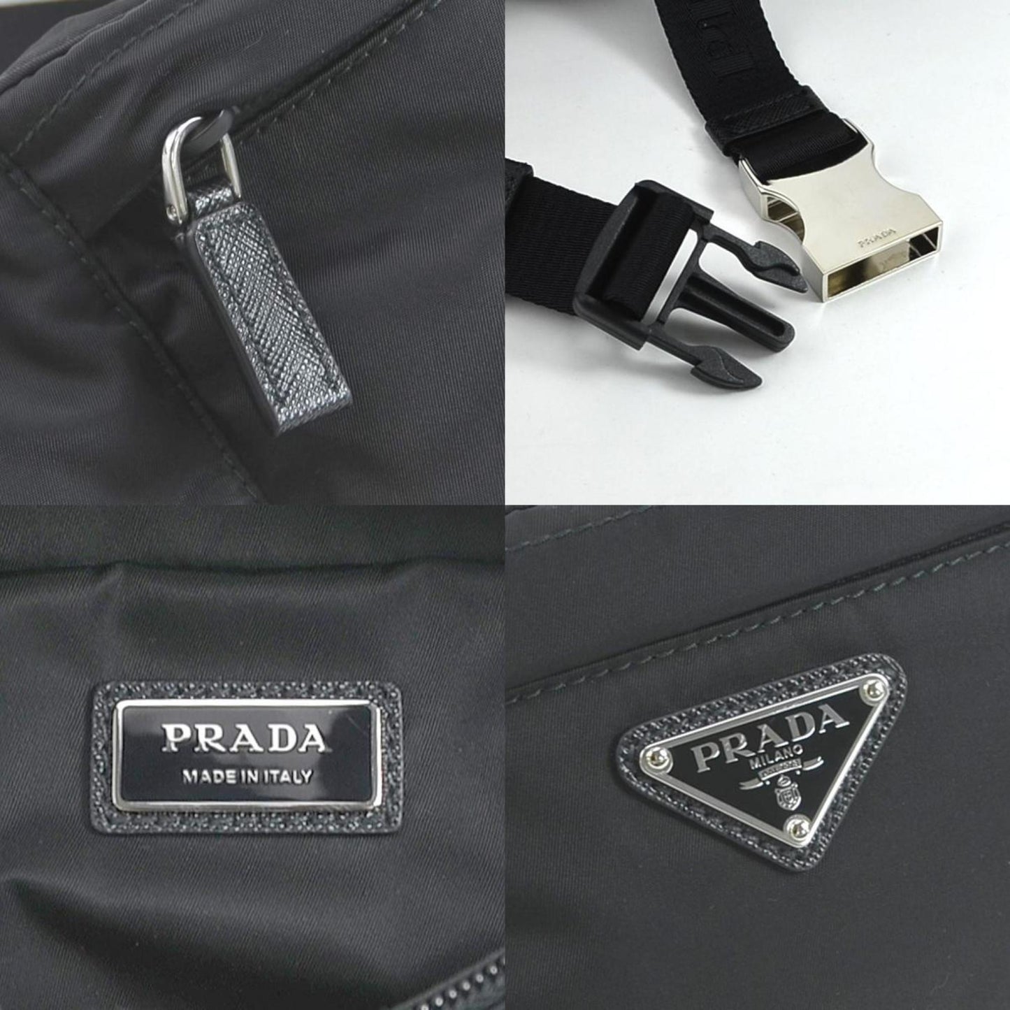 Prada waist Bag body nylon black unisex