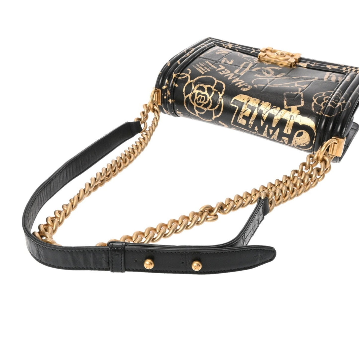 CHANEL Boy Chanel Chain Shoulder Black Women s Leather Bag