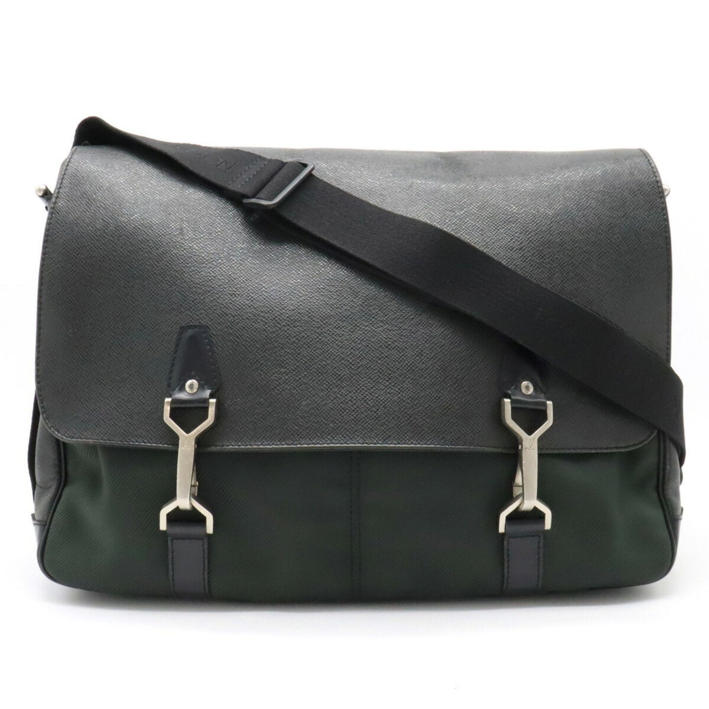 LOUIS VUITTON Taiga Delsu Shoulder Bag Leather Ardoise Black