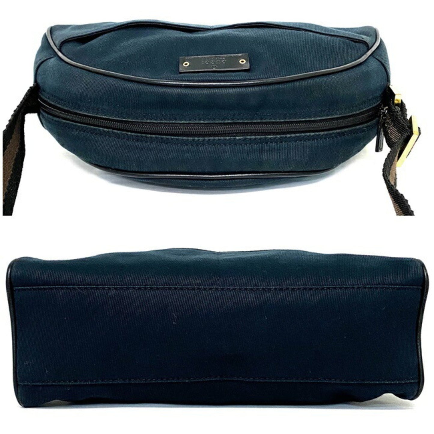 Gucci Black Leather Canvas Shoulder Bag Style 3