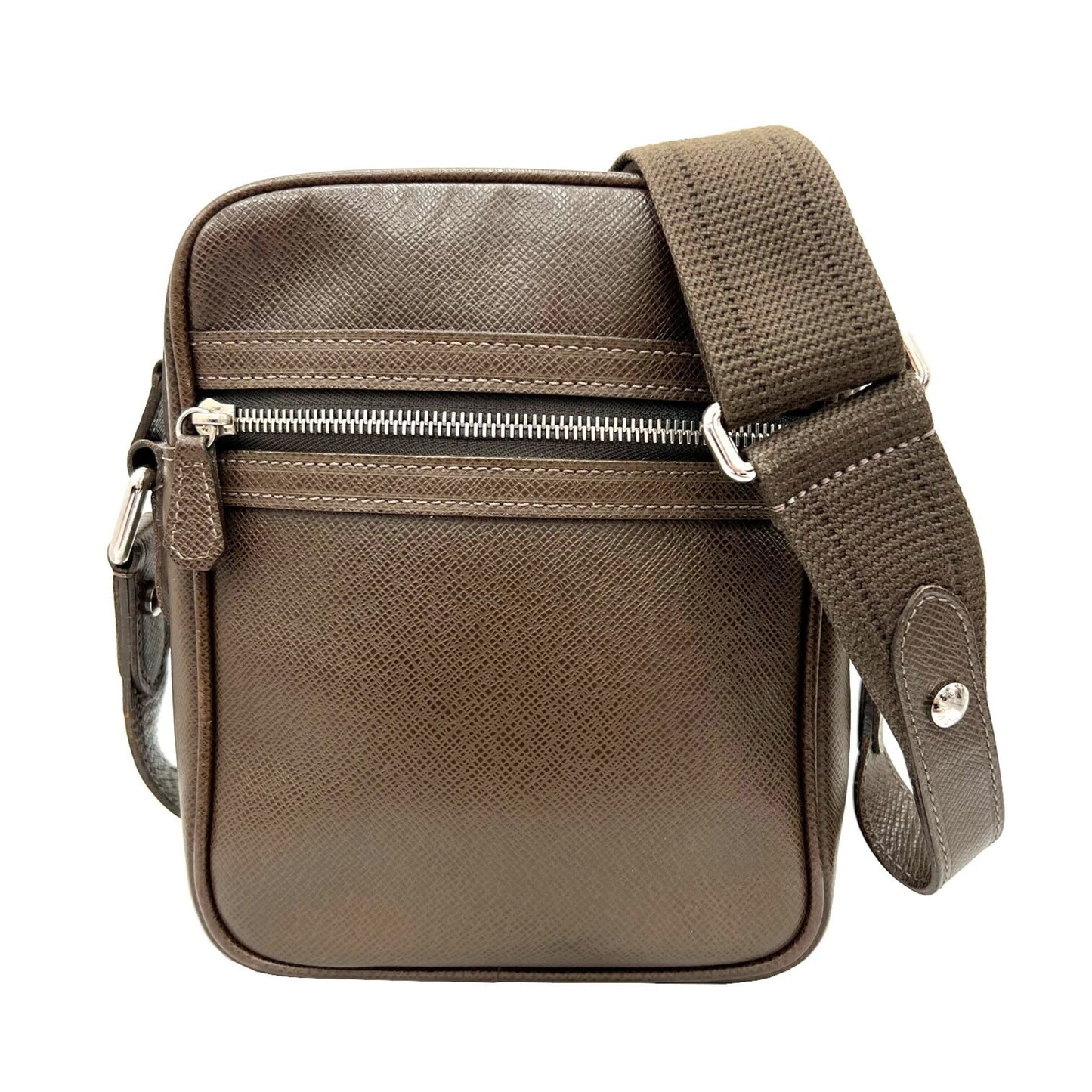 LOUIS VUITTON Dimitri Taiga Shoulder Bag Men's Grizzly Brown