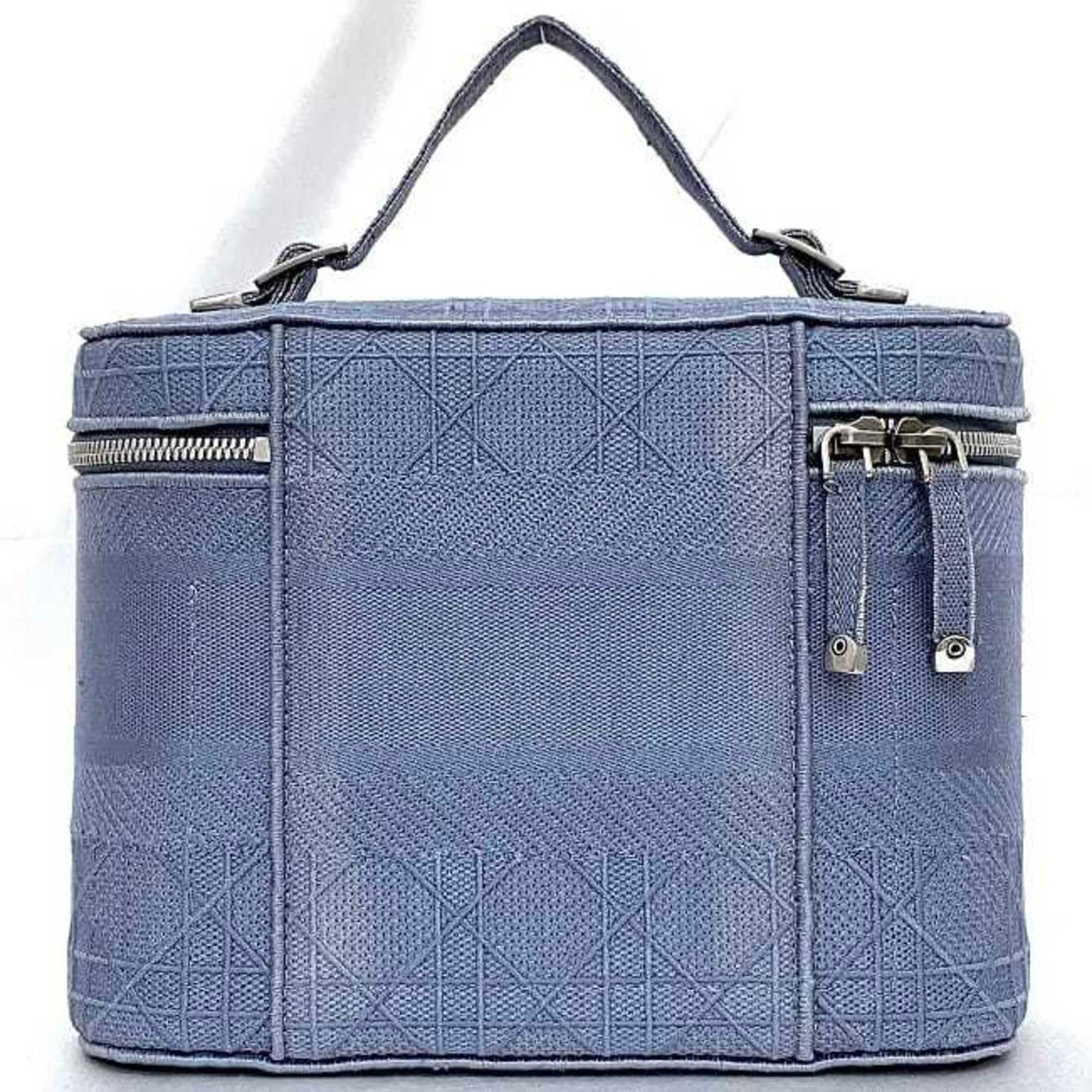 Christian Dior Light Blue Canvas Handbag Vanity Bag