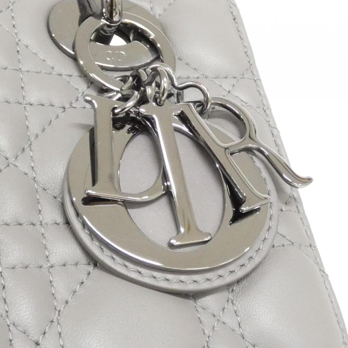 Christian Dior Gray Leather Handbag