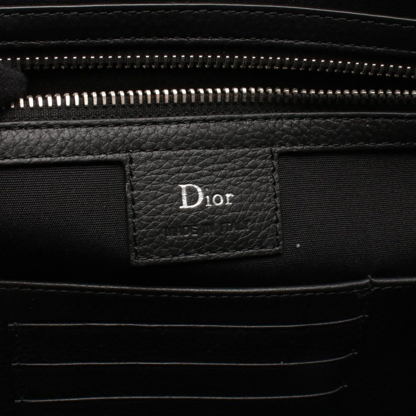 Christian Dior Black Leather Clutch Bag