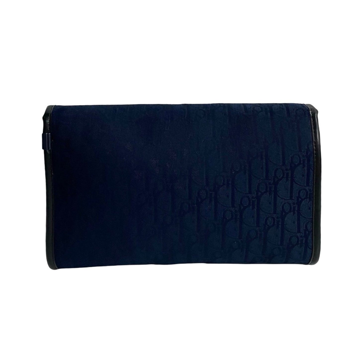 Christian Dior Navy Canvas Leather Shoulder Bag
