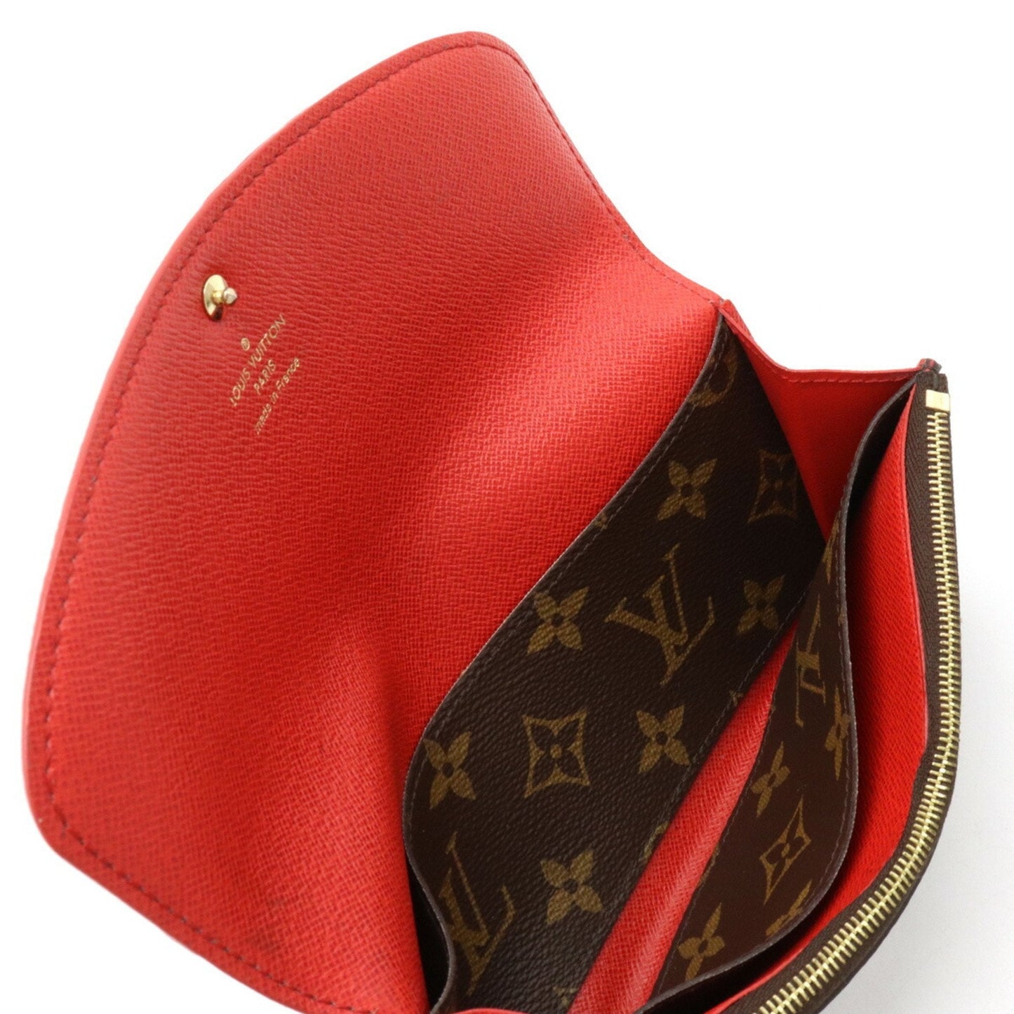 LOUIS VUITTON Monogram Portefeuille Emily Flower Motif Bifold Long Wallet Poppy Red M62941