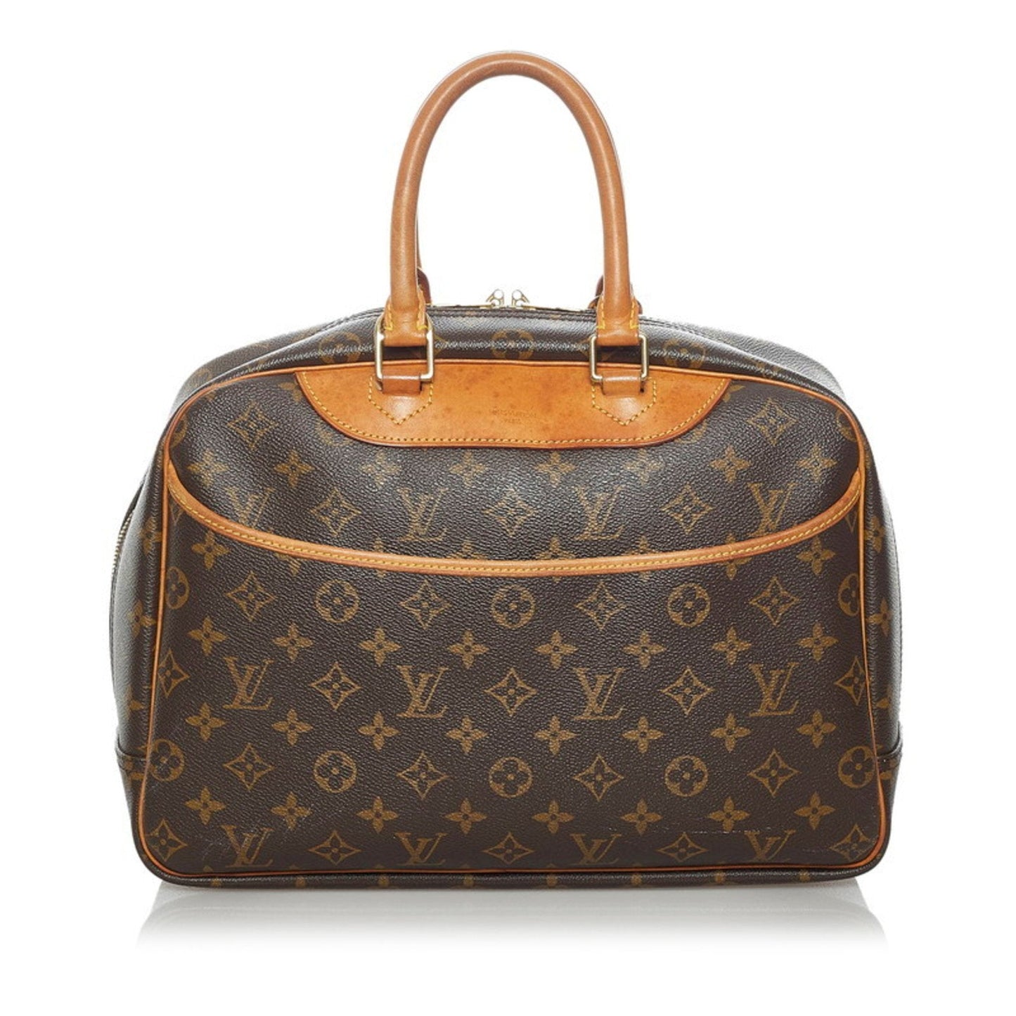 Louis Vuitton Monogram Deauville Handbag M47270 Brown PVC Leather Ladies LOUIS VUITTON