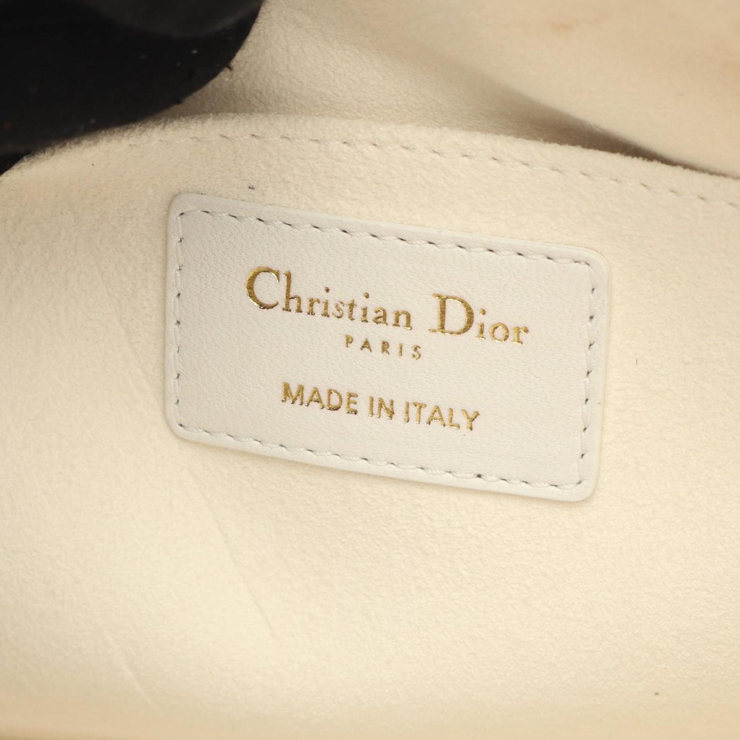 Christian Dior Black White Leather Handbag