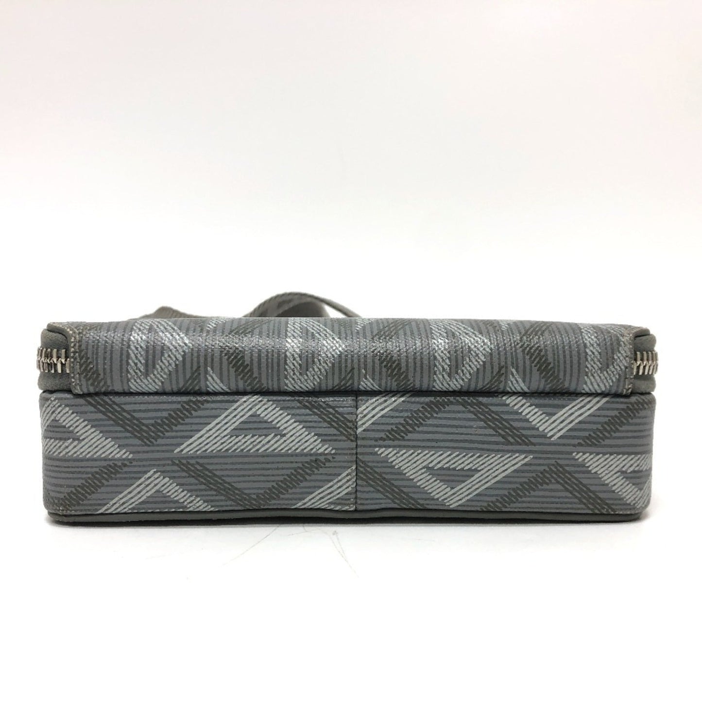 Christian Dior Gray Coated Canvas Leather Pochette Shoulder Bag