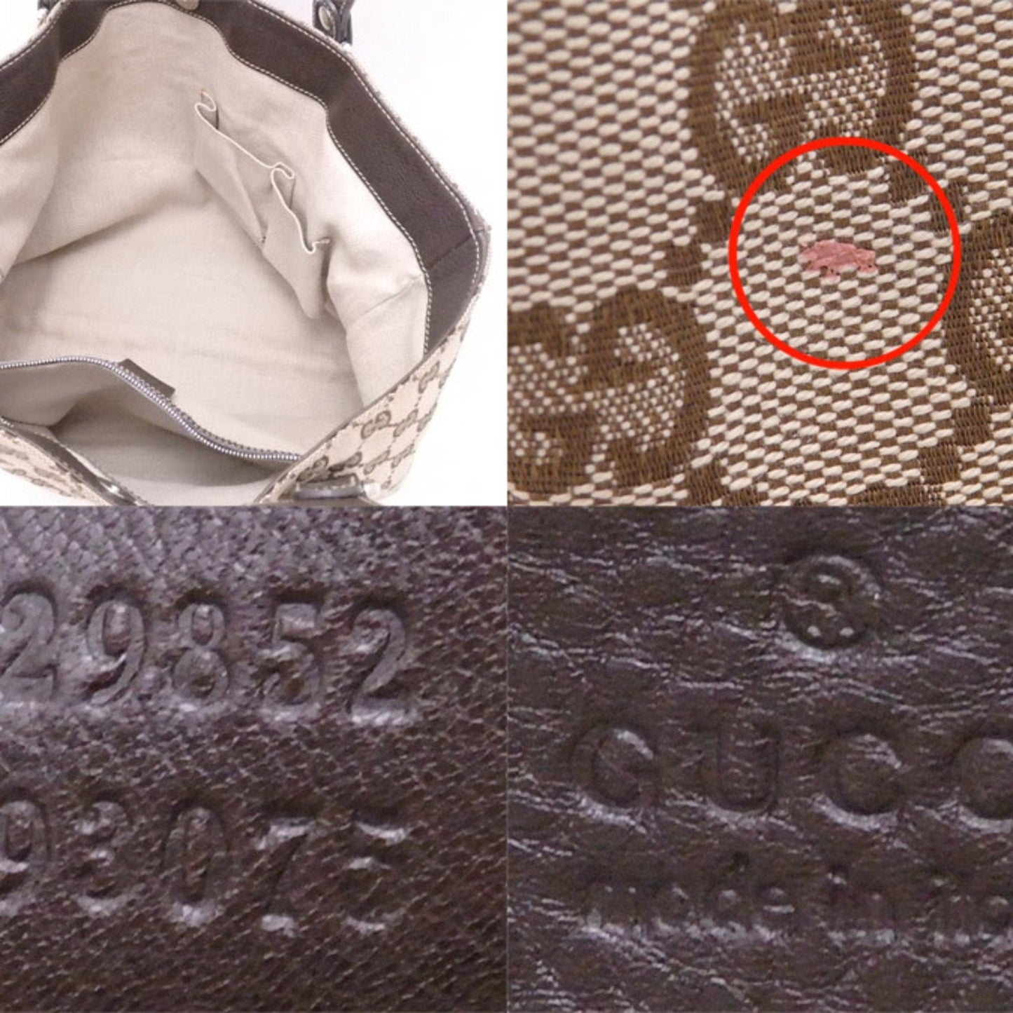 Gucci Lou Leather Canvas Tote