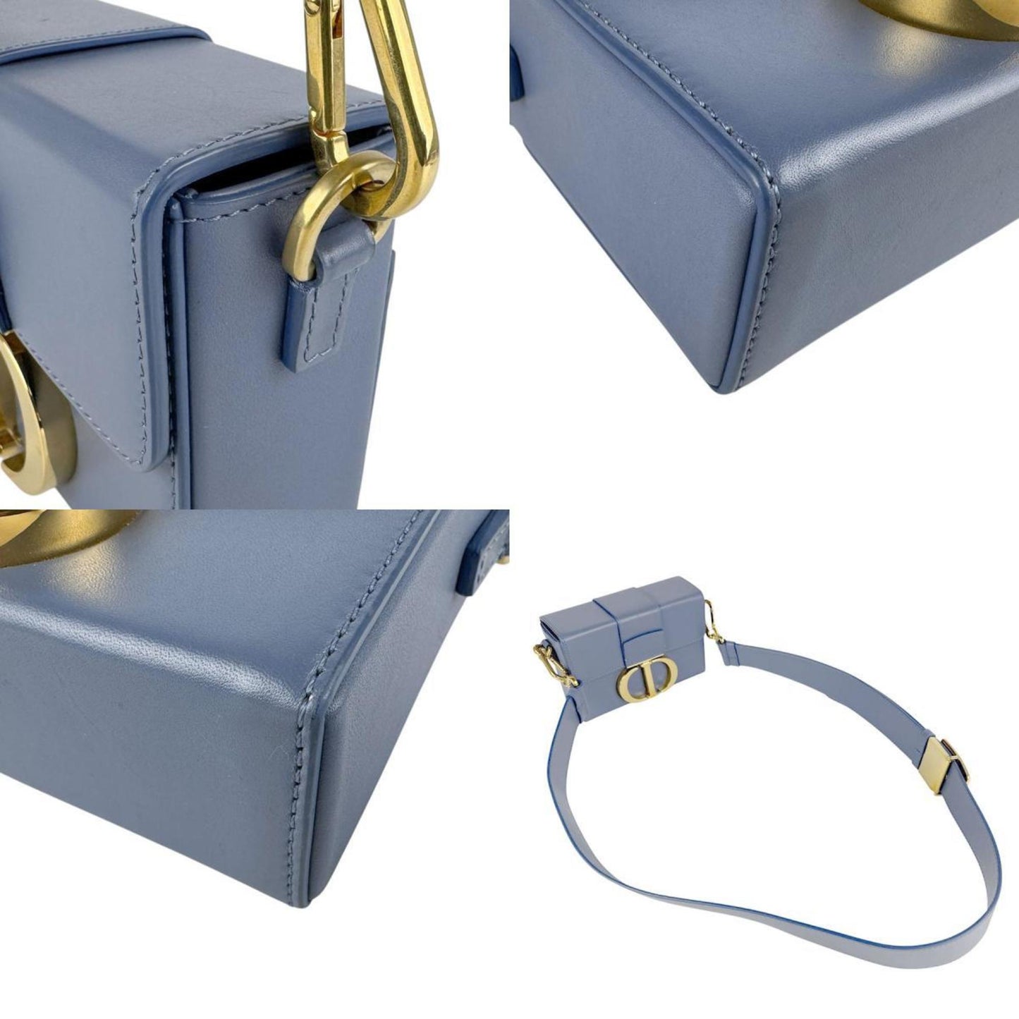 Christian Dior Blue Leather Shoulder Bag