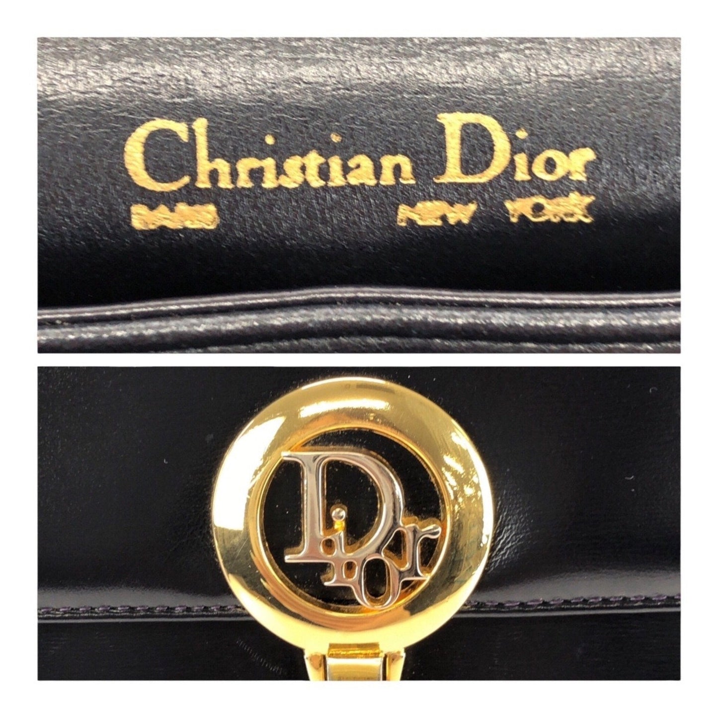 Christian Dior Black Leather Pochette Shoulder Bag