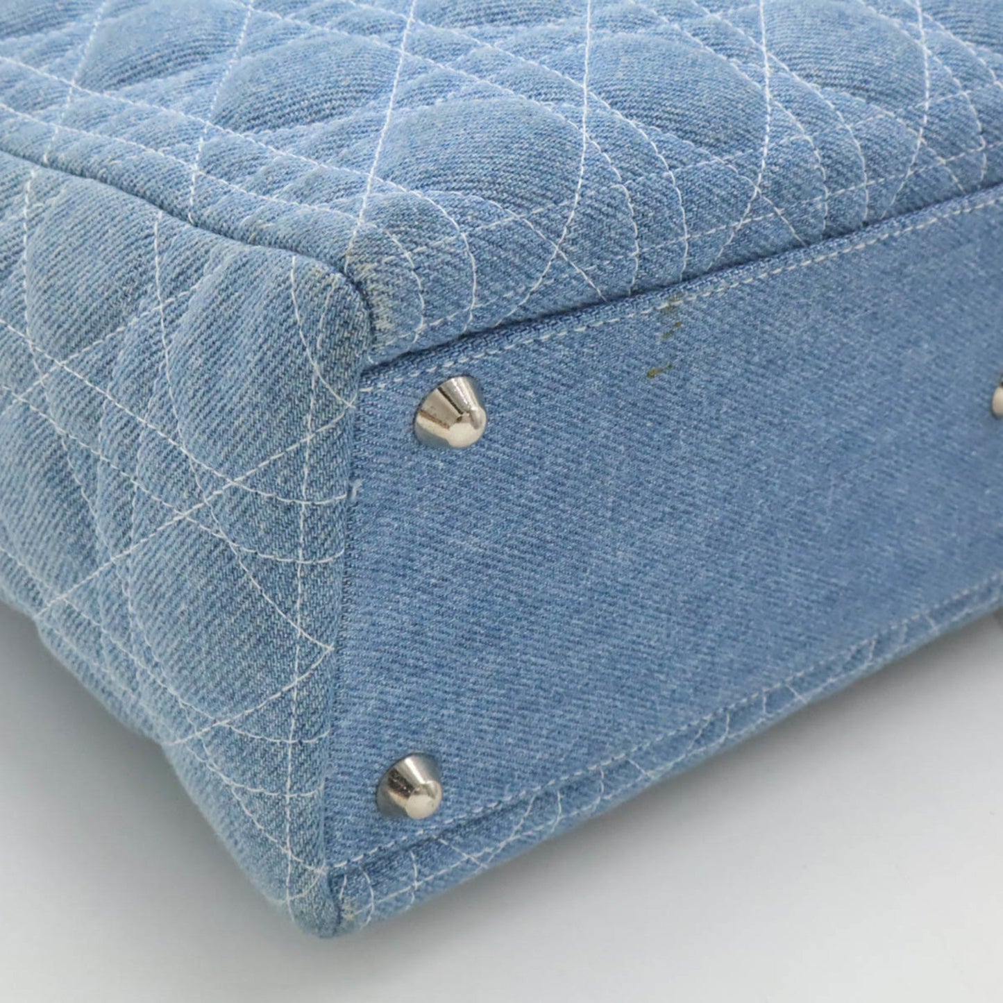 Christian Dior Clear Light Blue Denim Plastic Handbag Shoulder Bag