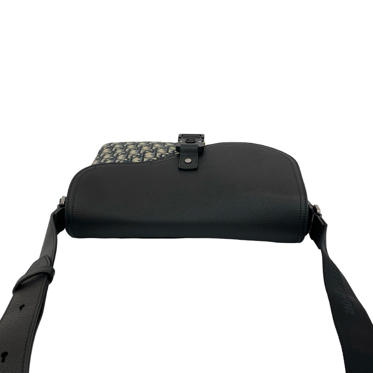 Christian Dior Black Canvas Leather Messenger Bag Shoulder Bag