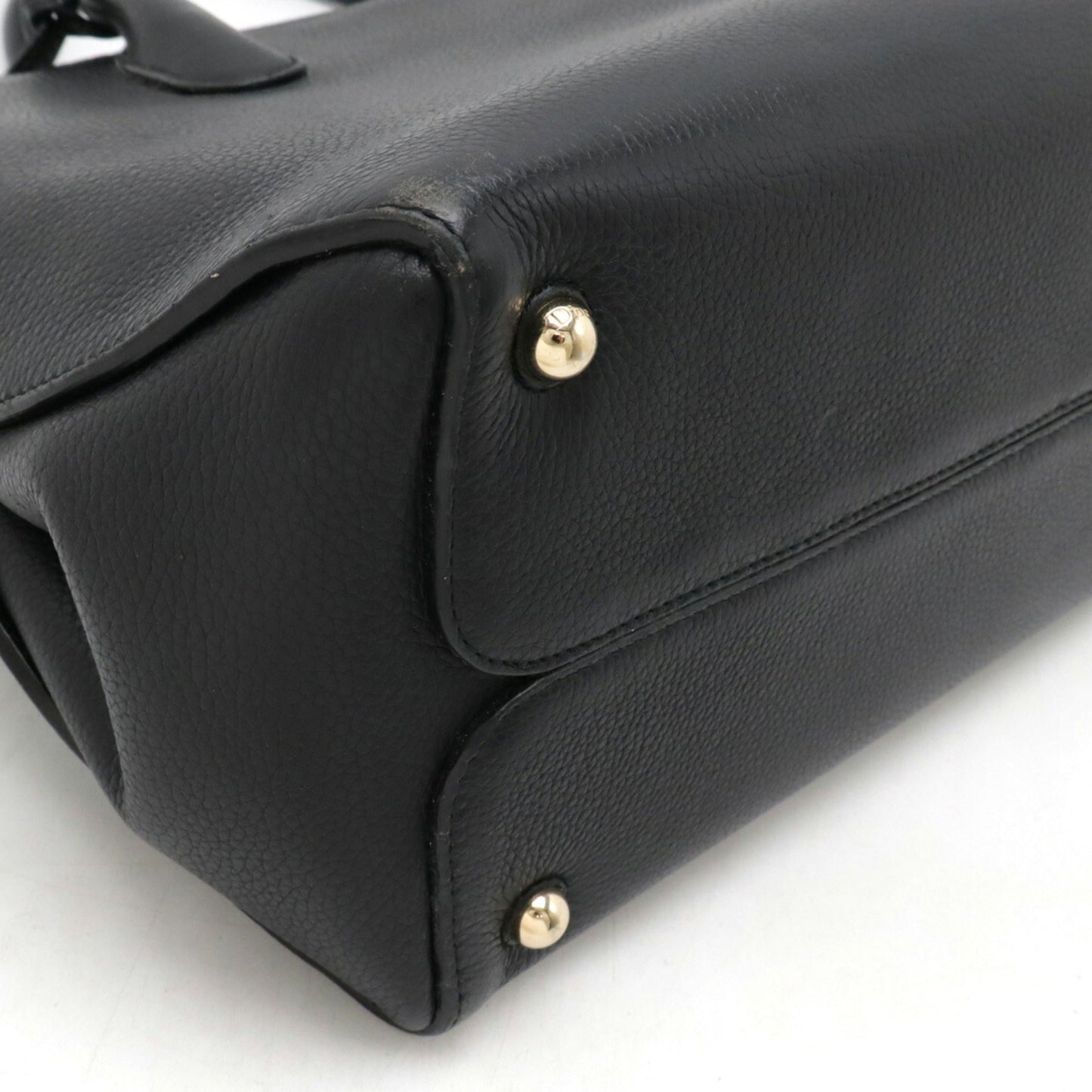 Christian Dior Black Leather Handbag Tote Bag