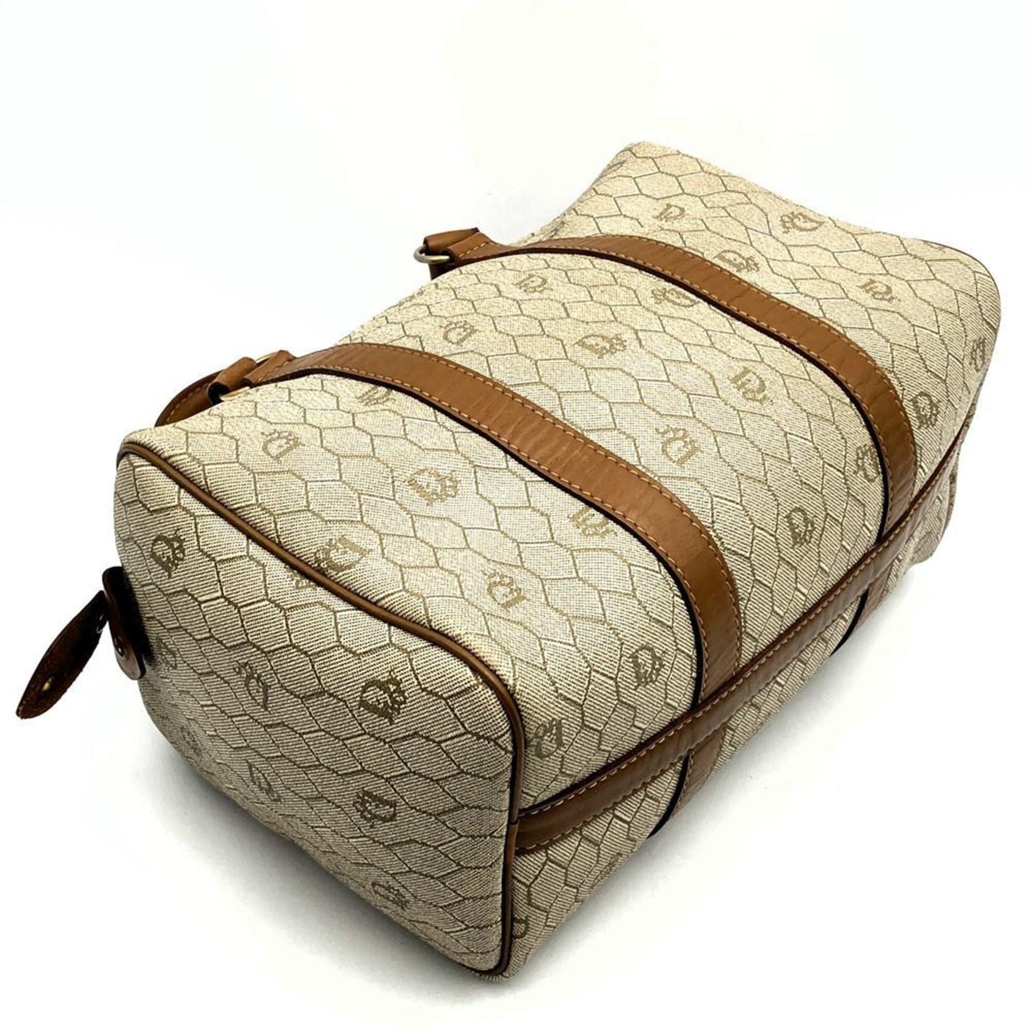 Christian Dior Beige Brown Pvc Handbag