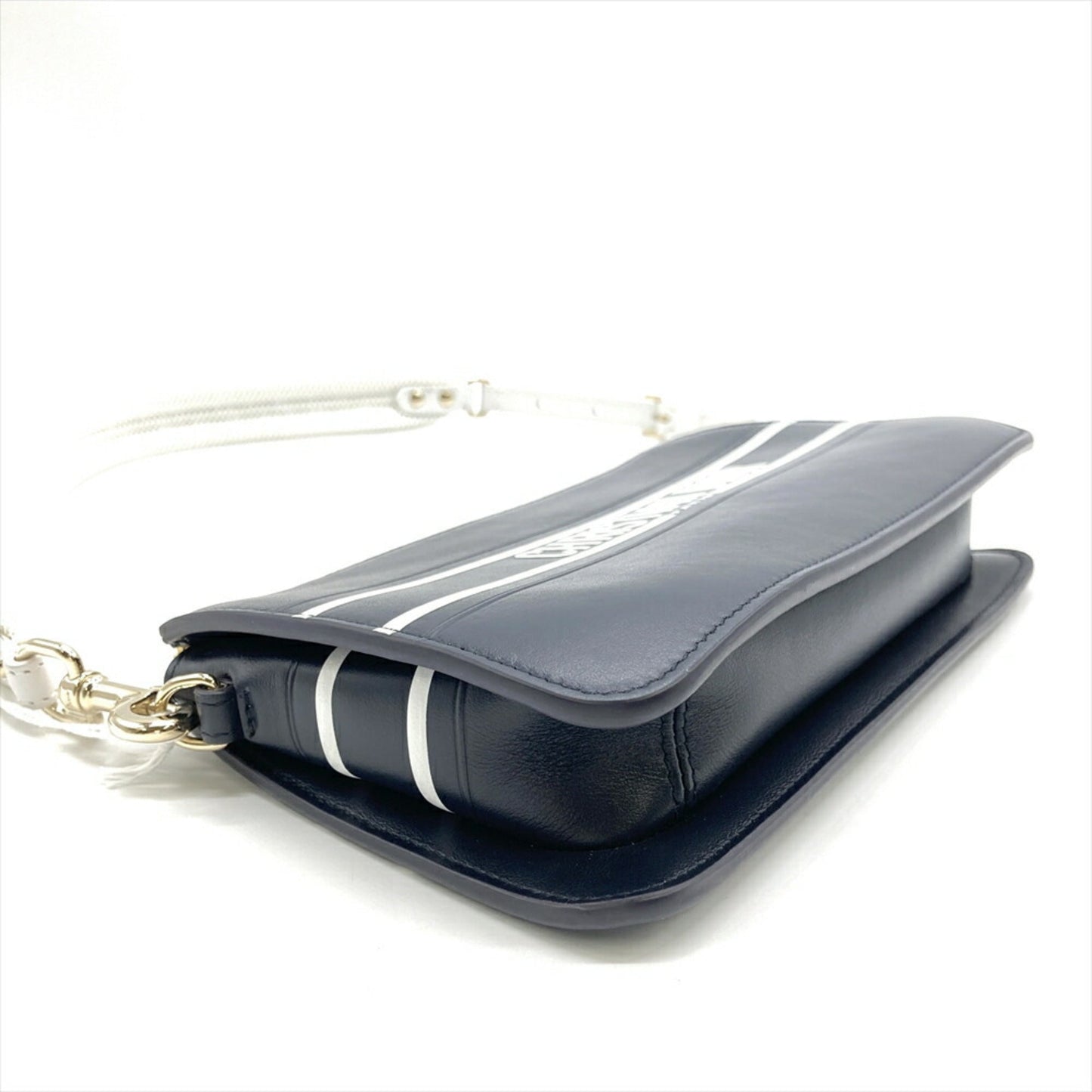 Christian Dior Navy Leather Shoulder Bag