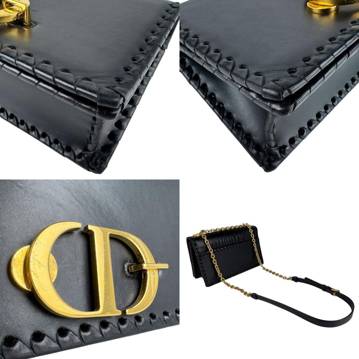 Christian Dior Black Leather Shoulder Bag