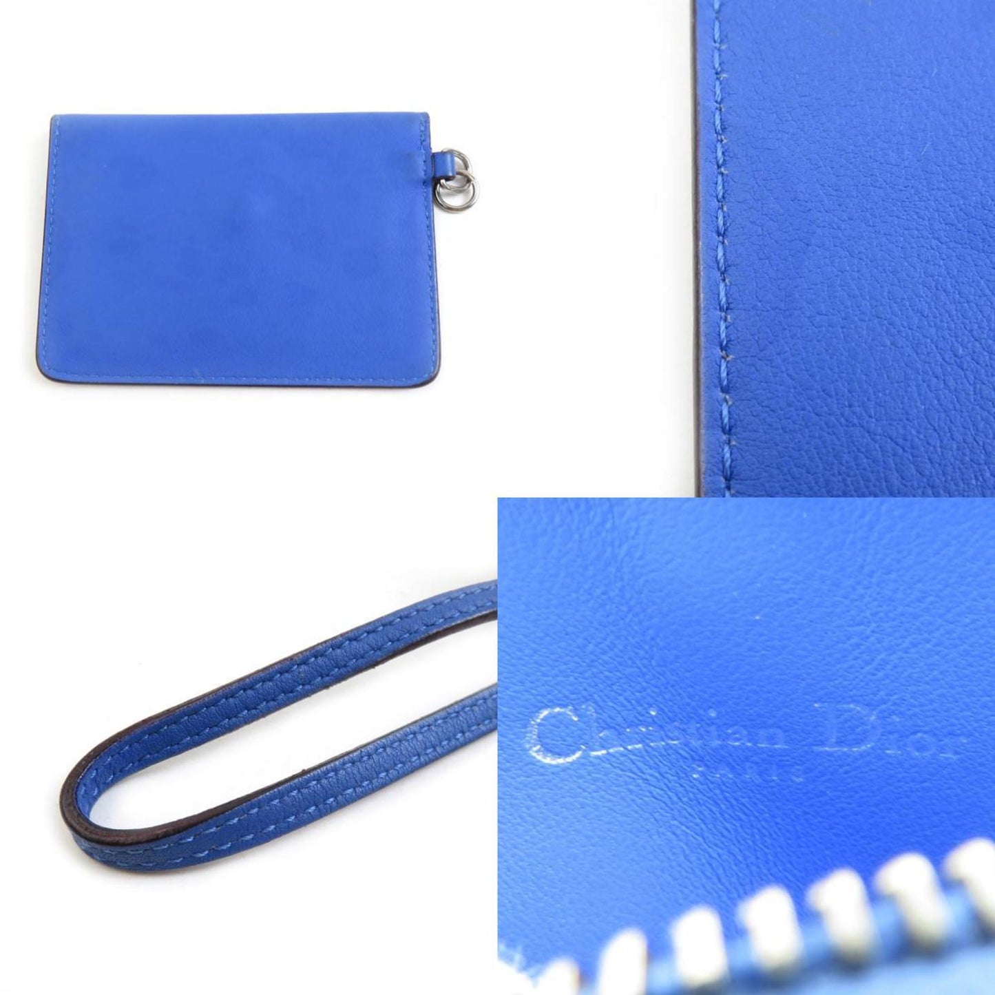 Christian Dior Blue Purple Leather Pouch