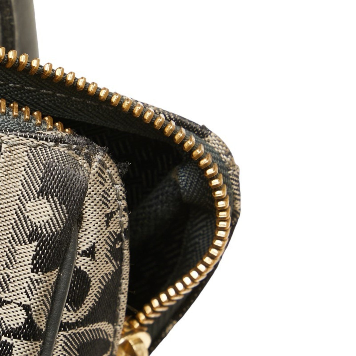 Christian Dior Navy Canvas Leather Handbag