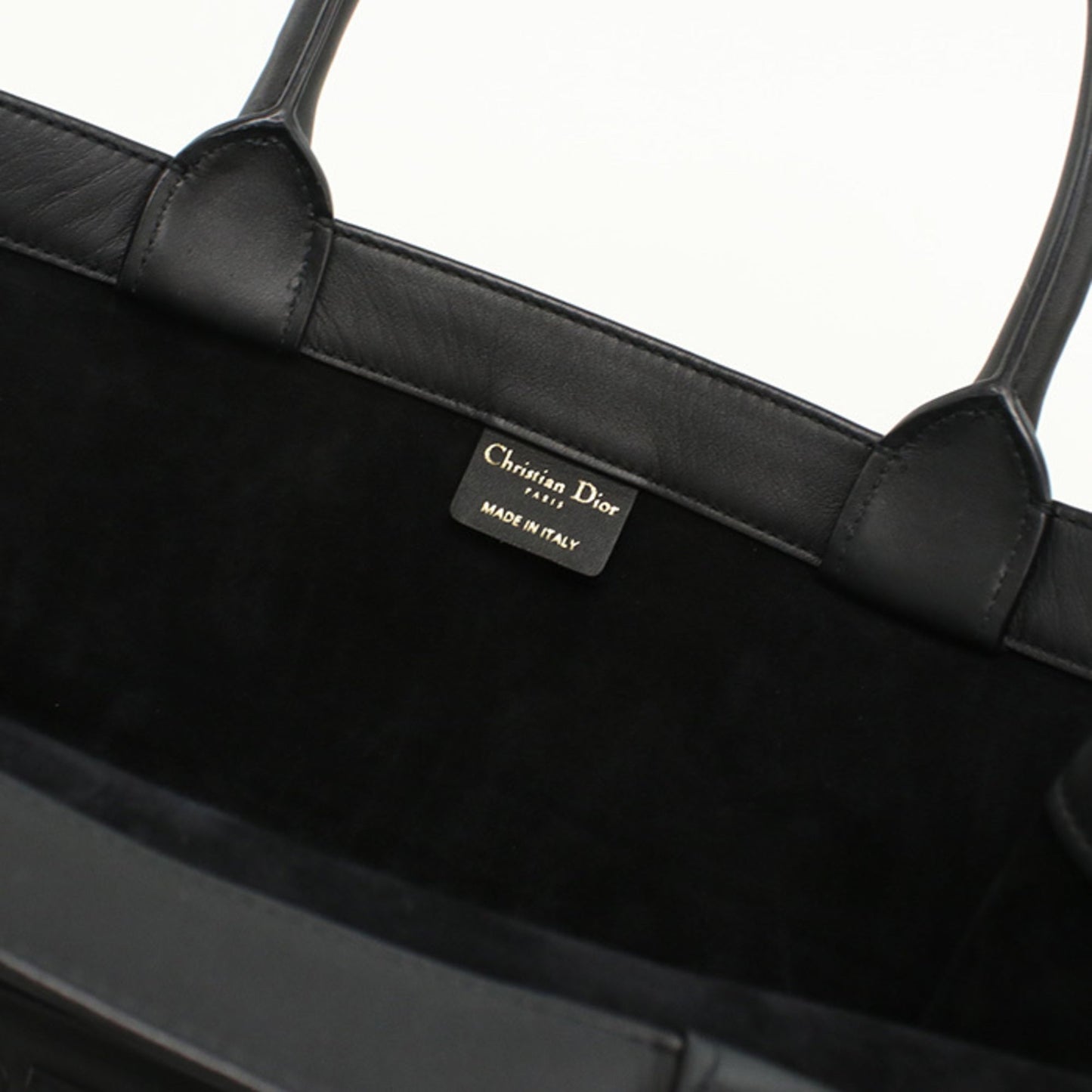 Christian Dior Black Leather Tote Bag