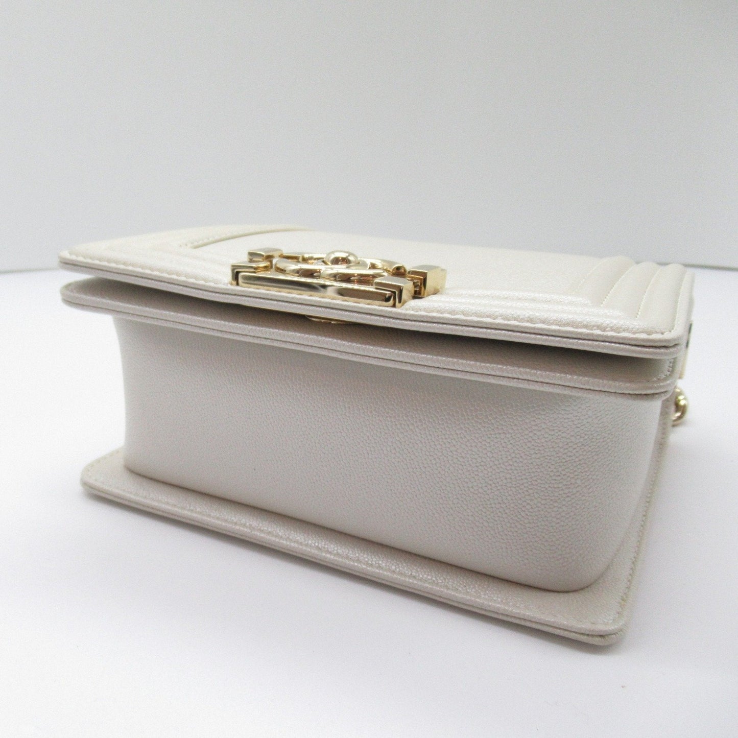 CHANEL Boy Chanel ChainShoulder White leather