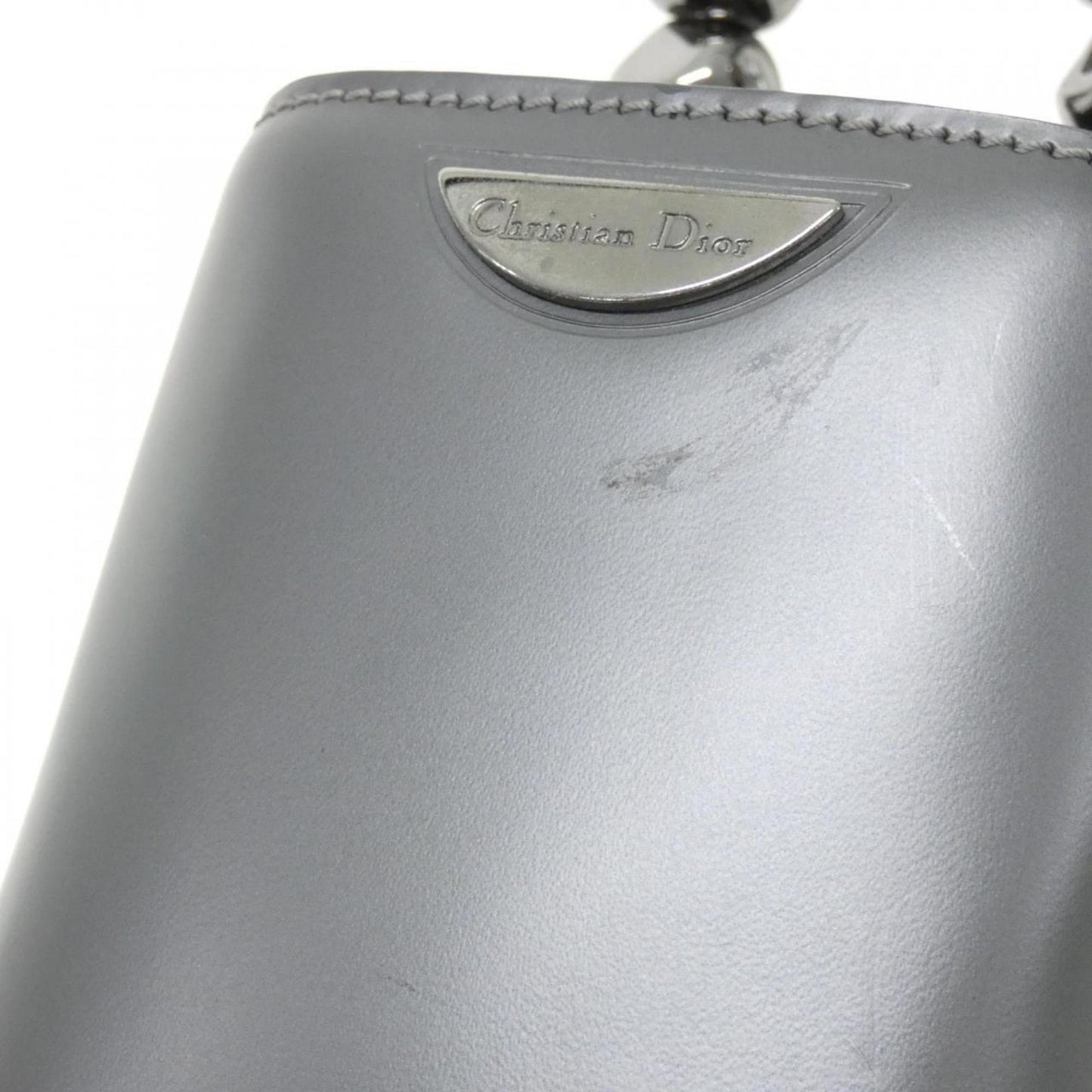 Christian Dior Gray Leather Handbag