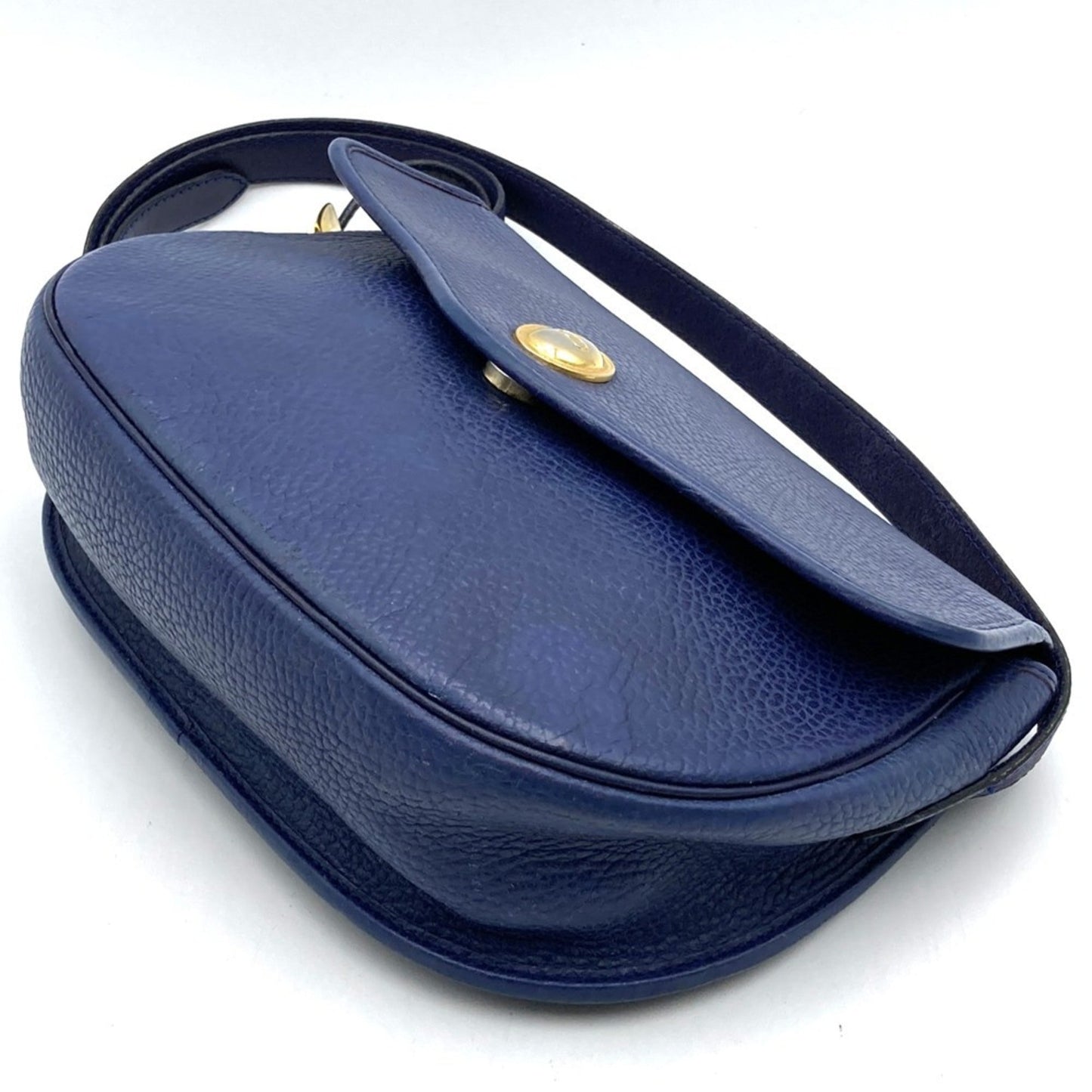 Christian Dior Navy Leather Shoulder Bag