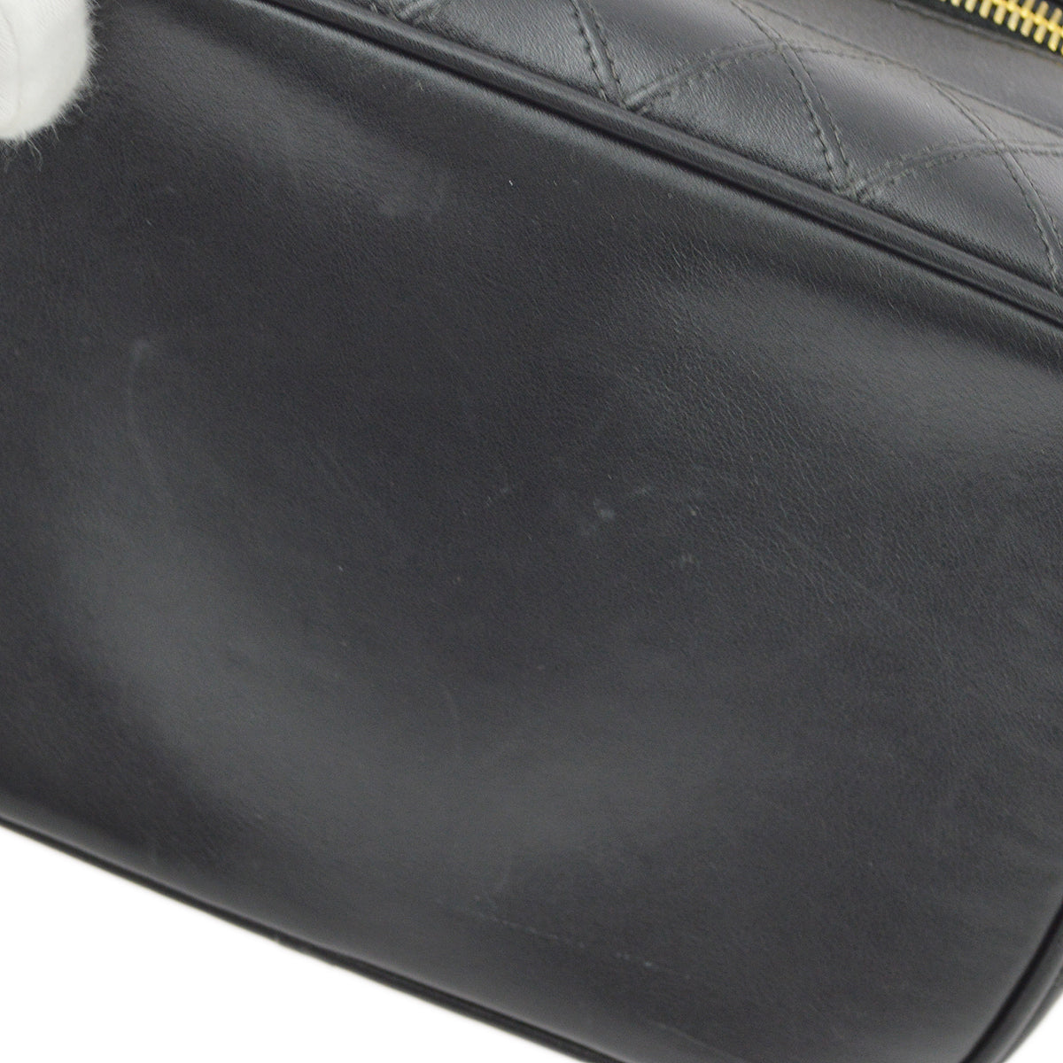 Chanel Black Lambskin Bicolore Vanity Handbag