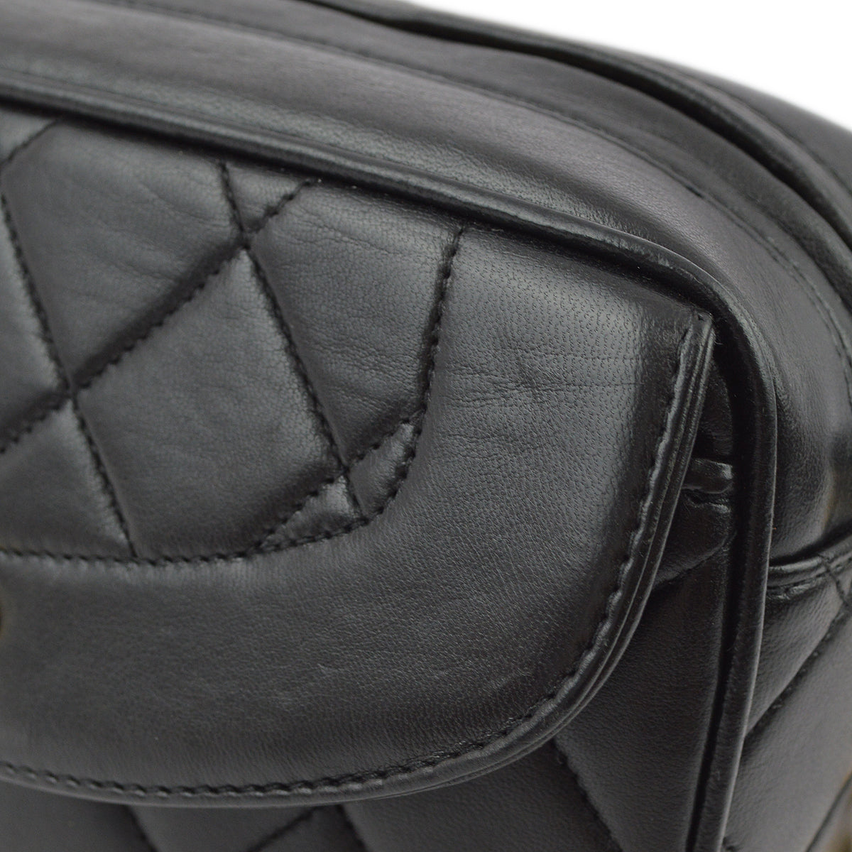 Chanel Black Lambskin Fringe Camera Bag Mini
