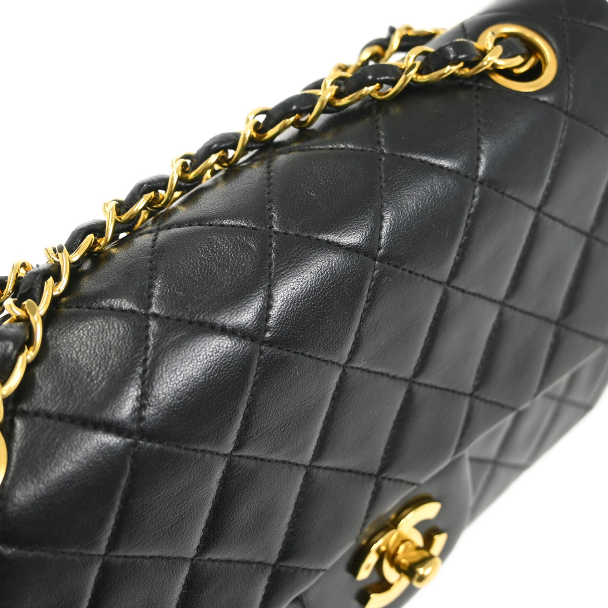 Chanel Black Lambskin Small Classic Double Flap Shoulder Bag