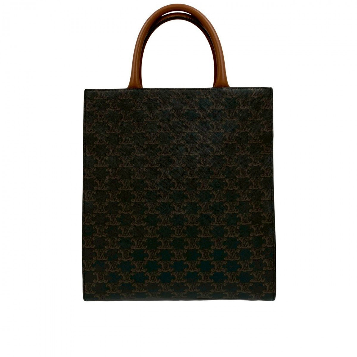 CELINE Shoulder Bag leather black Triomphe Bar Tikal Caba Small