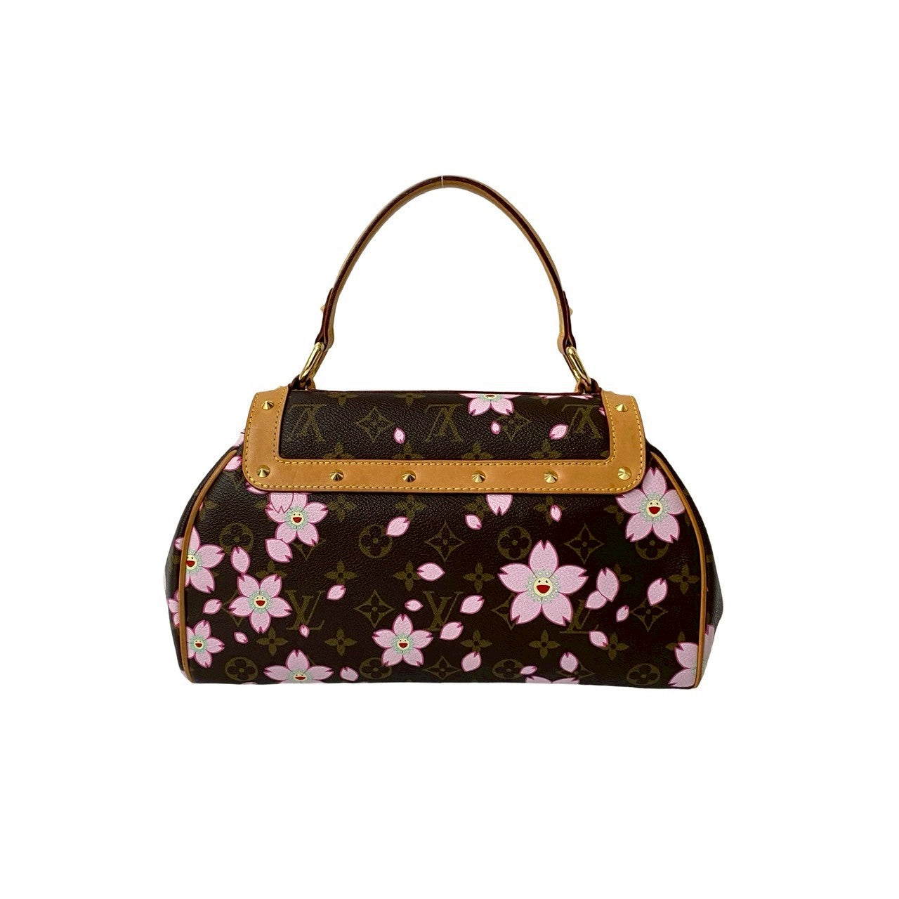 LOUIS VUITTON Handbag leather Brown Monogram Cherry Blossom Sac Retro PM