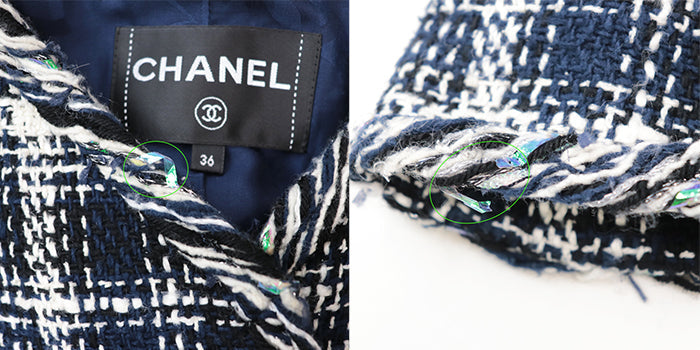 Chanel Tweed Jacket with Coco Mark Buttons Classic Flap Tote