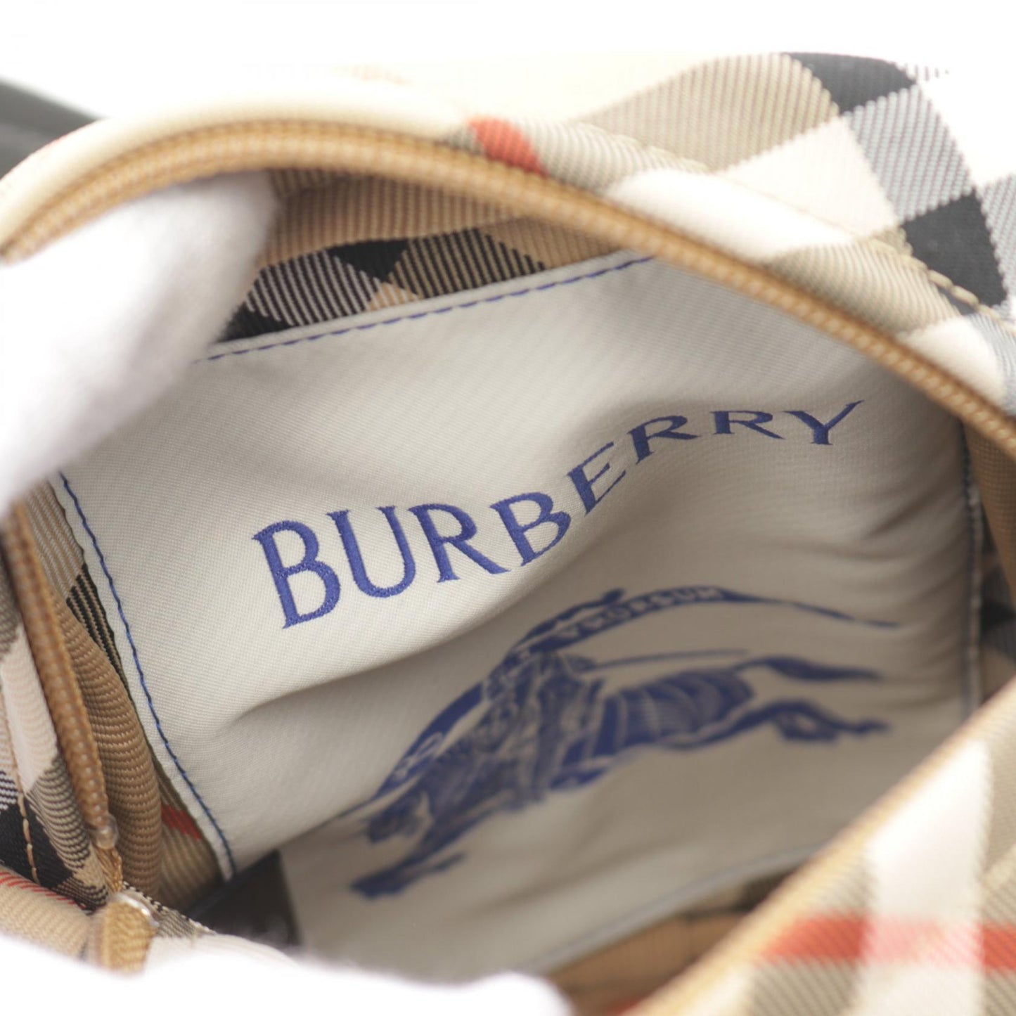 Burberry Canvas Check Phone Pouch Shoulder Bag 8097637