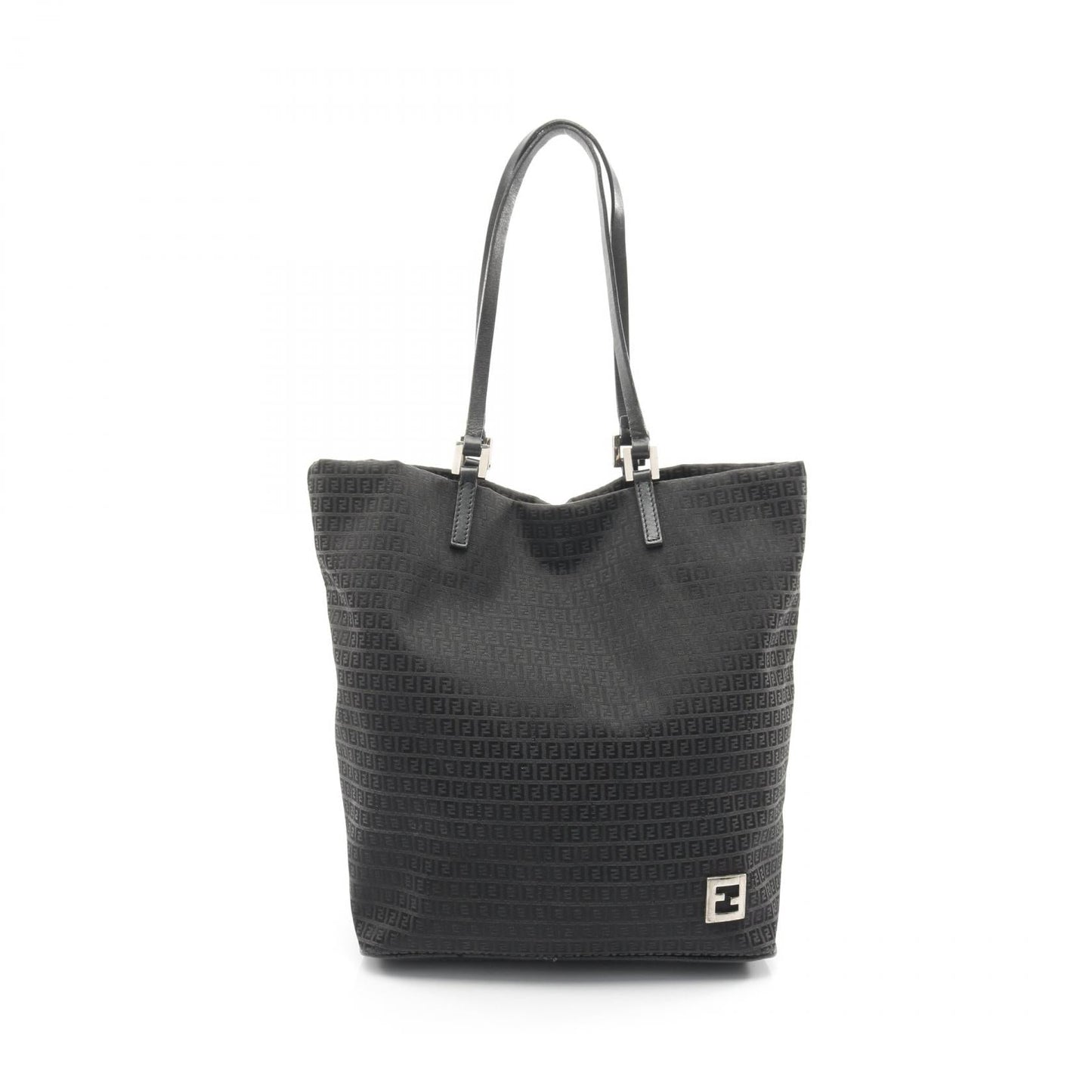 Fendi Zucchino Canvas Leather Tote Bag