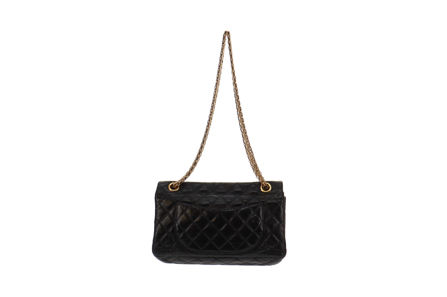 Chanel Black Glazed Calfskin 2 55 Reissue 224 Accordion Flap Bag 2008 09