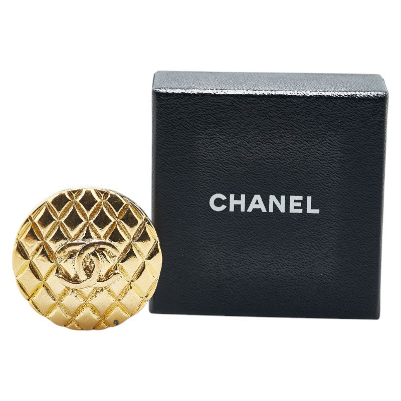 Chanel Gold-Plated Coco Mark Matelasse Brooch Classic Flap Tote