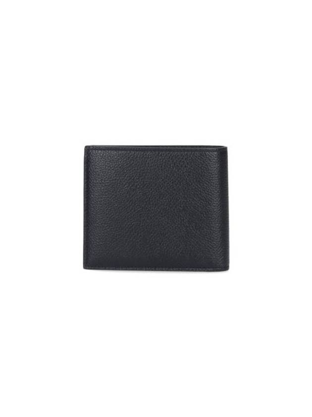 Luxury Balenciaga Trending 2026 Logo Print Leather Half Wallet Black