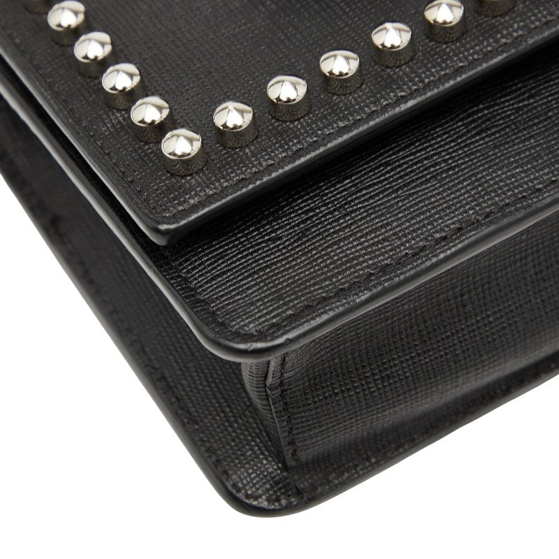 Fendi Karlito Studs Leather Shoulder Bag