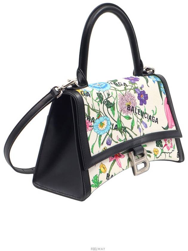 Gucci Luxury Balenciaga Trending 2026 Cotton Canvas Black Leather Hacker Project Flora Small Hour Glass 2WAY