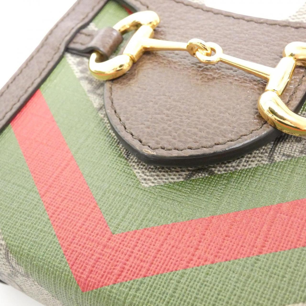 Gucci GUCCI HORSEBIT 1955 GG Supreme Canvas Leather Shoulder Bag