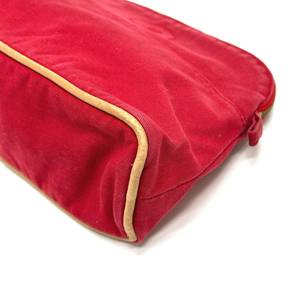 HERMES Pouch canvas Red Bored pouch 25