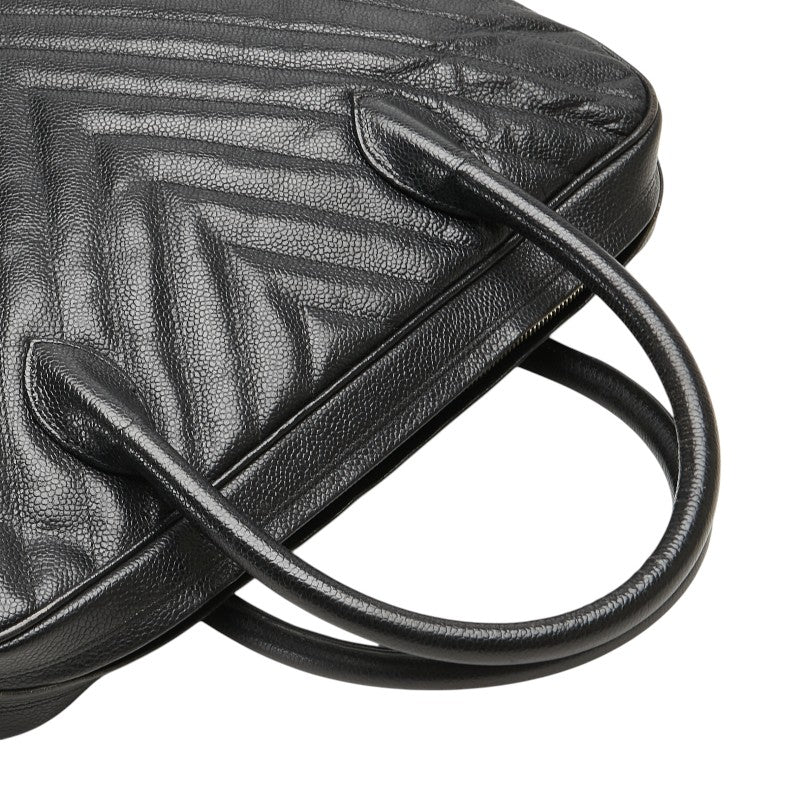 Chanel Chevron V Stitch Caviar Skin Handbag