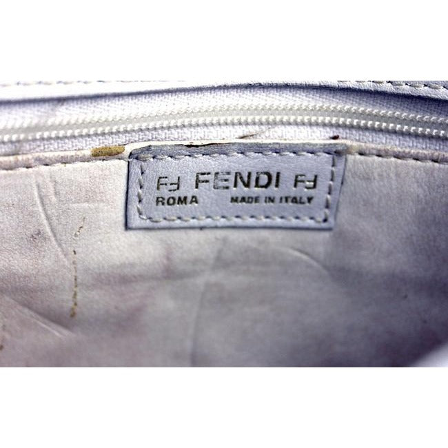 Fendi Pursesdesigner Purses Taupe And Ivory Woven Leather Shoulder Bag