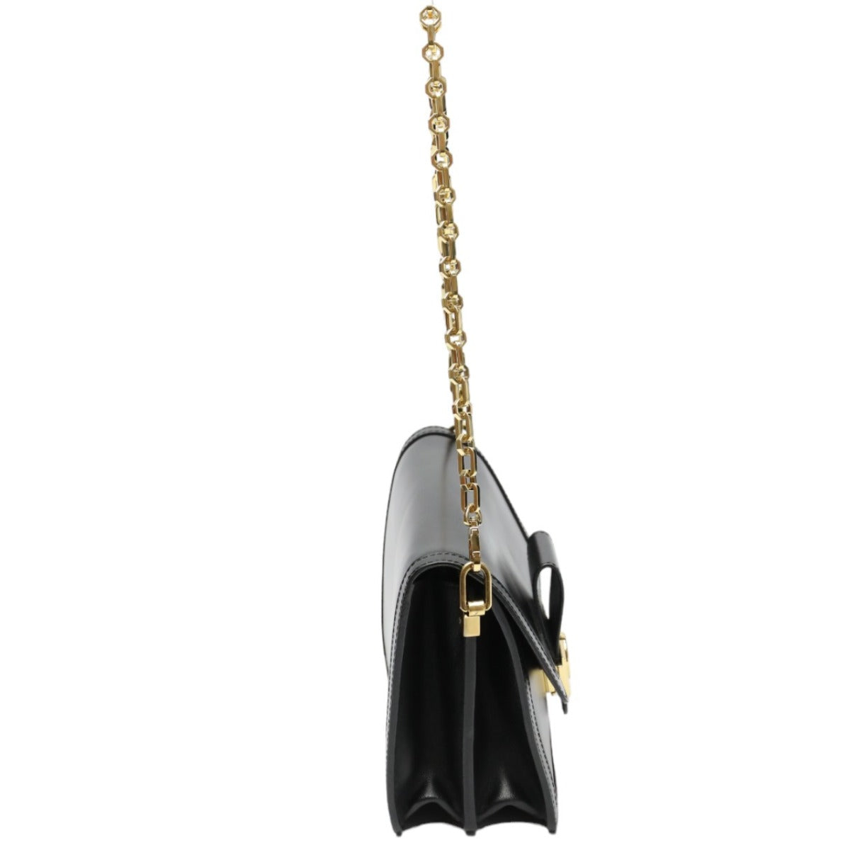 LOUIS VUITTON Shoulder Bag Calf leather Noir Chain LV Lock Dauphine MM Women