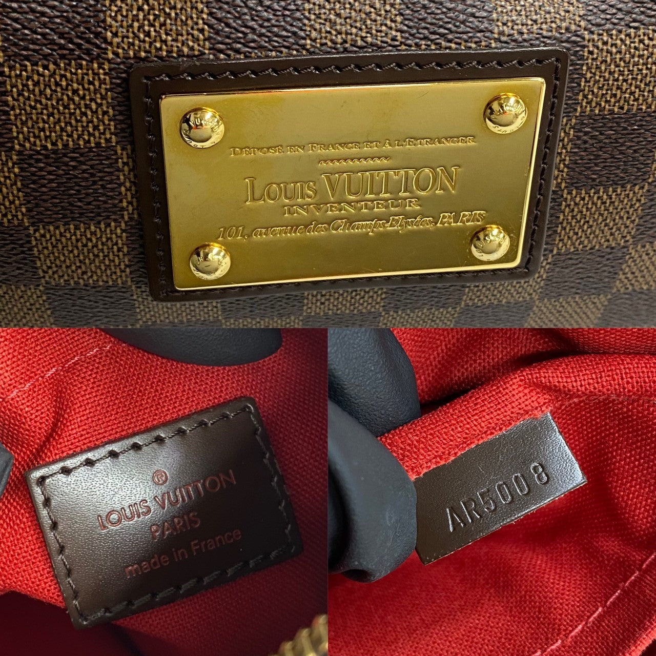 LOUIS VUITTON Shoulder Bag Leather, PVC Brown Damier Thames PM Women