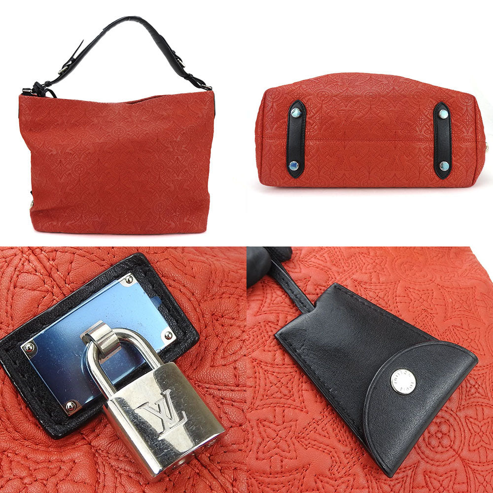 LOUIS VUITTON Shoulder Bag leather Red Monogram Antia Hobo GM