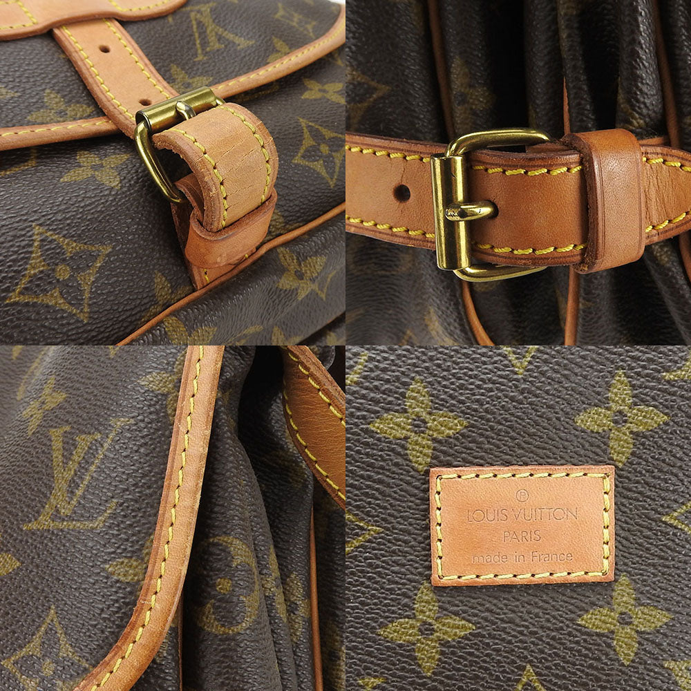 LOUIS VUITTON Shoulder Bag Monogram Brown Saumur 30